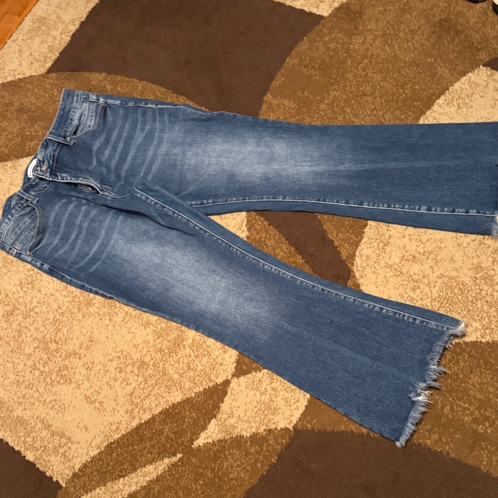 KanCan Blue Flare Jeans with Frayed Hem - Picture 7 of 8